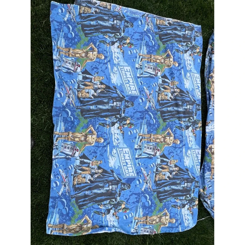 Vintage 1979 Star Wars‎ Empire Strikes Back Twin Sheet Set Blue Darth Vader 70s